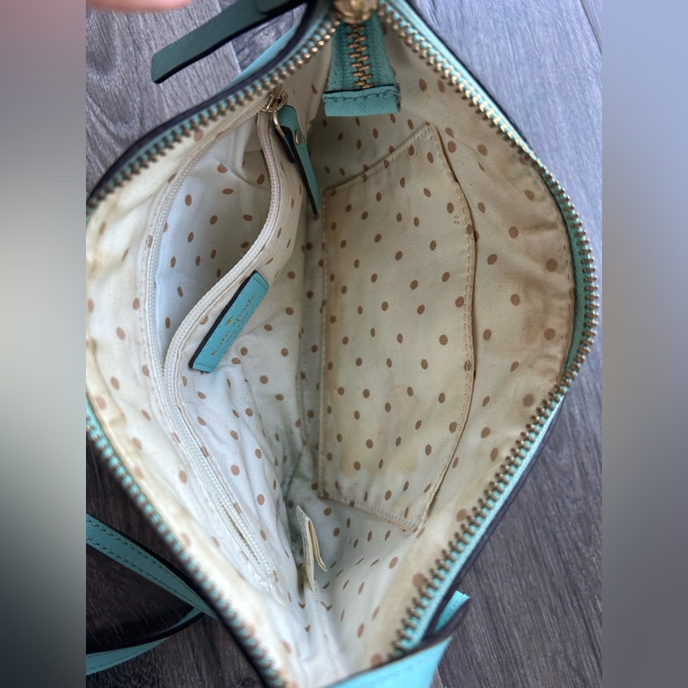 2/$70 Kate Spade ♠️ crossbody purse turquoise blue zipper long strap broken - Picture 11 of 11